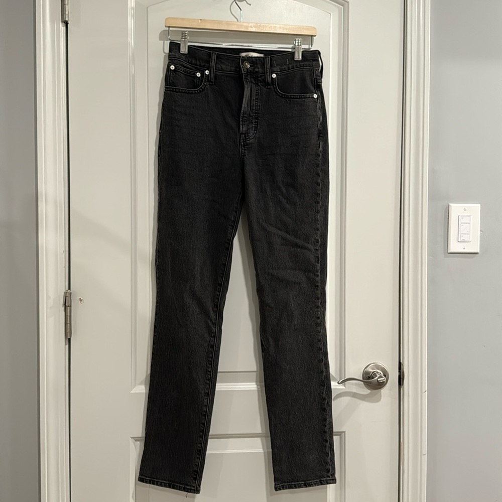 Women’s Madewell Denim Black Jeans Straight Leg Size 25 T